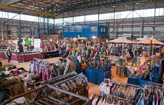 Ramstein Welfare Bazaar patrons browse through European items Sept. 13.