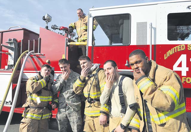 Photo by Airman Dymekre Allen86th Civil Engineer Squadron  firefighters.