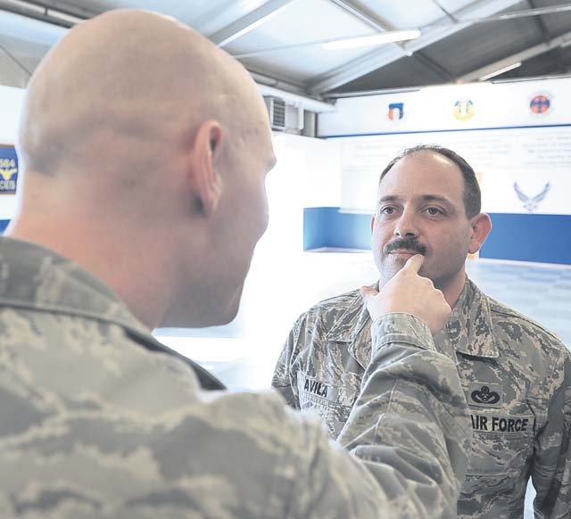 Photo by Airman Dymekre AllenCapt. Jason Quick (left), 786th Civil Engineer Squadron chief executive, and Senior Master Sgt. Kevin Avila, 786th CES civil engineer operations instructor.