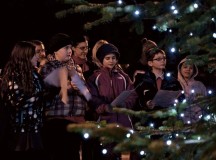 Photo by Staff Sgt. Kris LevasseurRamstein children sing Christmas carols for the crowd during the 2013 Ramstein Christmas Tree Lighting 
ceremony Dec. 3 on Ramstein. The children and their families gathered to celebrate the holiday season.
