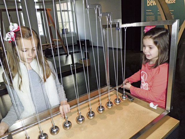 Photo by Jack WoodforkScienceKaiserslautern Elementary School third-graders Emma Brown and Eden Wheeler visit the Dynamikum Science Center in Pirmasens. All KES third-graders spent the day exploring and experiencing with the science and technology the center offers.