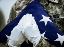 Airman 1st Class Drake Griffin, 86th Communications Squadron honor guardsman, holds an American flag during practice 
Feb. 19 on Ramstein. The base honor guard trains constantly to perfect their skills and maintain readiness for ceremonies.
