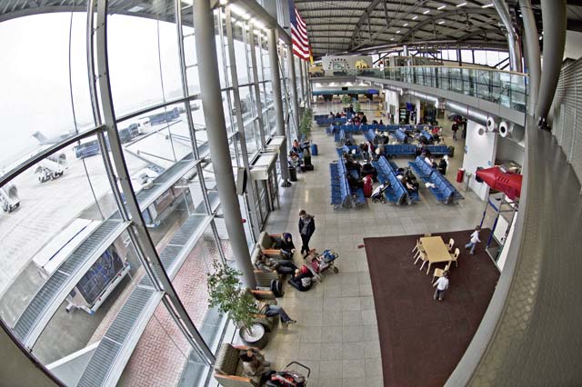 Photo by Airman 1st Class Jordan CastelanPassengers await the arrival of space-available flights to different destinations around the world at the Ramstein Passenger Terminal. With summer  starting, travelers may find it hard to catch a flight. With the required documentation and help from PAX terminal Airmen, commuting to different locations can be a breeze.