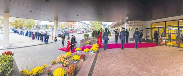 Photo by Tech. Sgt. Daylena GonzalezThe Ramstein Base Honor Guard presents a cordon as Airmen and their guests attend the Air Force Ball Oct. 26 on Ramstein. This year, members celebrated the 66th birthday of the Air Force and the 65th anniversary of the Berlin Airlift.