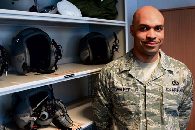 Tech. Sgt. Lorenzo Walker, 86th Operations Support Squadron aircrew flight equipment quality assurance, poses for a photo April 29 on Ramstein. Walker was selected to receive the 2013 Airlift/Tanker Association Young Leadership award. The award recognizes and honors entities or mission groups who have distinguished themselves with exceptional performances above and beyond their duties.