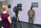 Capt. Limpson White, Contingency Response-Mission Planner course student participates in a media mock interview during the CR-MPC training class, Aug. 8 on Ramstein. The course teaches students to conduct mission planning for contingency response missions. 