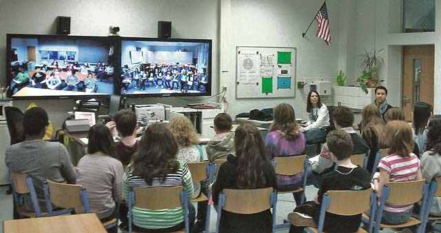 Courtesy photoStudents from the Ramstein Middle School Advancement Via Individual Determination class participate in the first Socratic Seminar with Spangdahlem Middle School AVID students. AVID’s mission is to close the achievement gap by preparing all students for college readiness and success in a global society.