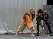 Photo by Alyse DeSelms‘I Hate Shakespeare’Ramstein High School seniors Sofia Dinges and Rakim Cephus train how to properly fence with their rapiers during rehearsal for the upcoming play, “I Hate Shakespeare.” Showings will be held at 7 p.m. today and Saturday.