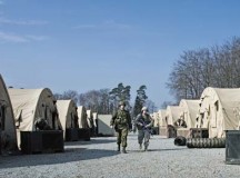 Photo by Senior Airman Jonathan StefankoU.S. Air Force and Royal Canadian Air Force Airmen patrol and build a base during Silver Flag March 8 on Ramstein. The objective of Silver Flag is to prepare Airmen not only for contingency response, but to build partnerships with allies from the bottom up.