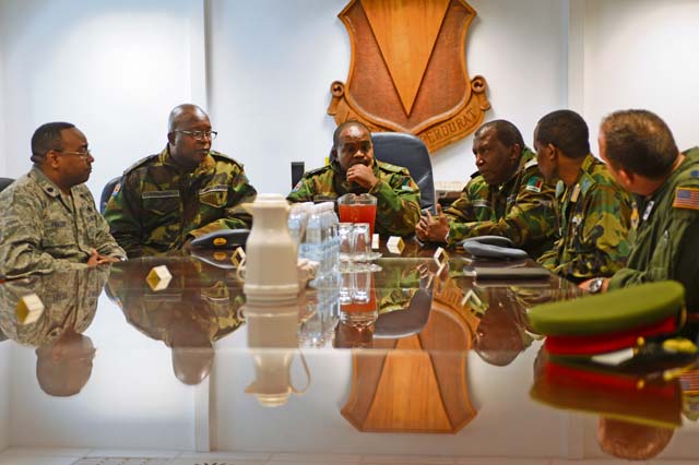 Lt. Gen. Eric Chimese, Zambian air force commander, along with a team of senior military officials, visit U.S. Air Forces in Europe and Air Forces Africa  headquarters April 30 to May 2 on Ramstein. 