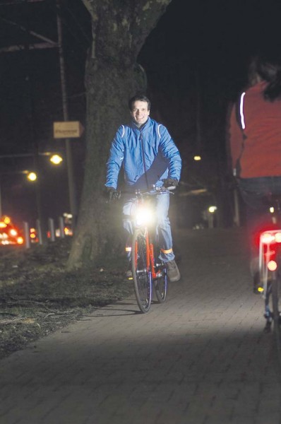 Courtesy photo Bicyclists riding at night should ensure they have the properly installed lights.