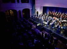 The U.S. Air Forces in Europe and Air Forces Africa Band performs classic and modern holiday favorites for KMC members and German nationals during the KMC Holiday Concert Dec. 13 in Kaiserslautern’s Fruchthalle. The Rheinland-Pfalz International Choir joined the band to spread holiday cheer and celebrate German and American partnership during a joyous time of year.