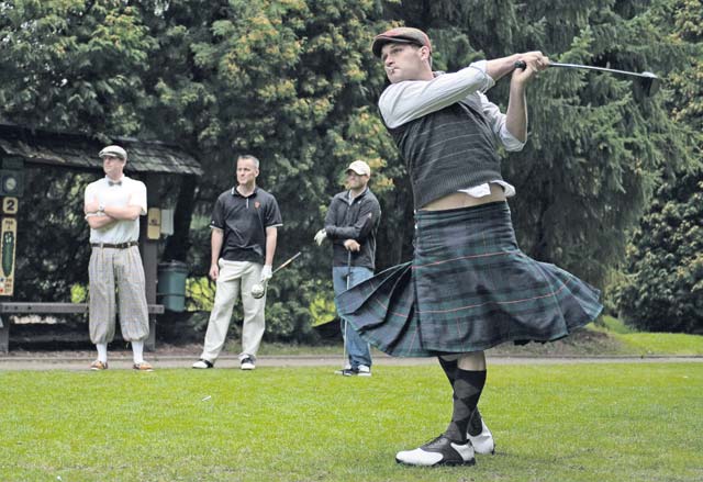 Photo by Airman 1st Class Michael StuartTech. Sgt. James Shanks, 86th Aircraft Maintenance Squadron crew chief, drives a ball on hole two during a golf tournament Aug. 23 at Ramstein’s Woodlawn Golf Course. The Woodlawn Golf Course is an 18-hole, par 70 course that was built in 1955. The course is open seven days a week. For more information the pro shop can be reached by calling 480-6240/-7856.