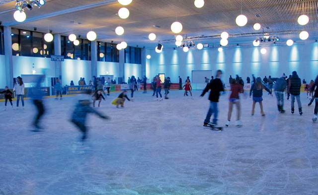 Photo courtesy of the City of KaiserslauternSkaters have fun at  the ice-skating rink in the event hall of the Kaiserslautern Gartenschau. The rink will be open from Nov. 22 to Feb. 16.