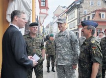 Photo by Staff Sgt. Warren W. Wright Jr.Maj. Gen. John R. O’Connor, commanding general of the 21st Theater Sustainment Command, receives a tour of a Thüringen government building during a visit with the German Bundeswehr Logistics Command Oct. 24.  O’Connor traveled to Erfurt to meet with his German counterparts in order to discuss ways to strengthen and build upon the lasting partnership between the two logistical commands.