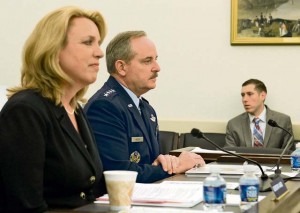 Photo by Scott M. AshSecretary of the Air Force Deborah Lee James and Air Force Chief of Staff Gen. Mark A. Welsh III testify on the Air Force posture for fiscal year 2015 before the House Appropriations subcommittee on defense March 26 in Washington, D.C. 