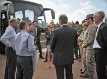 Photo by Senior Airman Hailey HauxRoger Lewentz, Rheinland-Pfalz minister of the interior, visits the Rhine Ordnance Barracks Medical Center construction site, adjacent to Ramstein Air Base, with Lt. Gen. Tom Jones, U.S. Air Forces in Europe and Air Forces Africa vice commander, and Brig. Gen. Patrick Mordente, 86th Airlift Wing commander, Sept. 2. Jones hosted Lewentz on his official visit to meet with senior U.S. Air Force leaders and learn about the strategic importance of the Air Force’s mission in Europe. The State of Rheinland-Pfalz is home to Ramstein and Spangdahlem air bases, and once completed, the ROBMC will serve as the region’s premier U.S. military medical center.