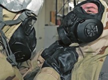 Airmen are graded on their skills in the readiness inspection March 28 on Ramstein.
