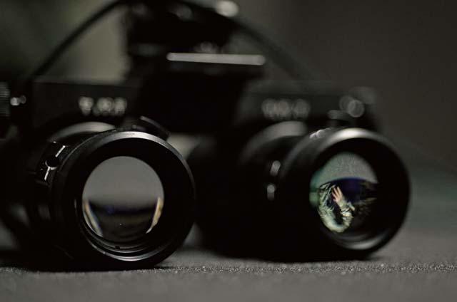 A pair of night vision goggles wait to be checked for any defects Jan. 14 on Ramstein. 