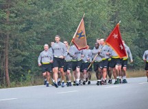 Photo by Staff Sgt. Warren W. Wright Jr.Maj. Gen. John R. O’Connor, commanding general of the 21st Theater Sustainment Command, leads a formation run with the Soldiers of the 21st TSC Aug. 29 on Rhine Ordnance Barracks. Soldiers from the 21st TSC gathered in the early morning hours to run as an organization as a way to develop esprit de corps and build lasting bonds.