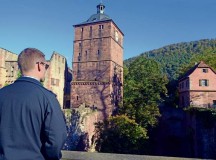 A redeployer going through the Air Force Deployment Transition Center gazes over the landscape at Heidelberg Castle Oct. 24 in Heidelberg, Germany. Redeployers go on an experiential outing during their time at the DTC to help them transition back into less threatening environments before going back home.
