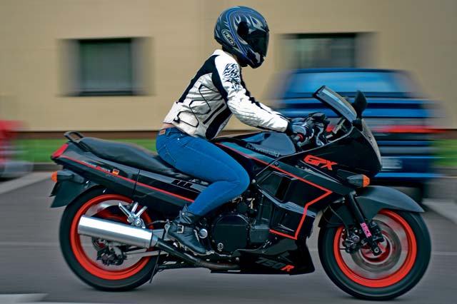 Airman 1st Class Alanna Britton, 86th Airlift Wing military justice paralegal, rides her  motorcycle May 8 on Ramstein. Britton has been riding motorcycles since high school.