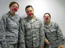 Courtesy photo

Family Advocacy Officer Maj. Ellen Wirtz, Mental Health Flight Chief Maj. Travis Lunasco and Capt. Alison Valdovinos from the Ramstein Mental Health Clinic show their support for the Red Nose Institute.