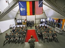 Col. Troy Dunn, 86th Mission Support Group commander, speaks during a base honor guard graduation ceremony Jan. 30 on Ramstein. The graduating honor guardsmen completed a week-long training class that taught them drill and ceremony procedures.
