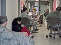 Airmen wait their turn to test during a CLEP-a-thon Feb. 13 on Ramstein. The weeklong event held by the education center gave Airmen the opportunity to take CLEPs and DSSTs on the spot with more than 700 tests being completed and 1,671 college credits earned. The credits earned go toward the individual’s Community College of the Air Force degree or any upper-level degree they may be working toward with the convenience of not having to schedule test dates weeks in advance.