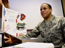 Senior Airman Allen Cherry, 86th Aerospace Medicine Public Health technician, prints files for his food inspector kit Feb. 17 on Ramstein. Cherry was selected as the U.S. Air Force Public Health Airman of the Year for his work with deployed service members and efforts to contain malaria, among other accomplishments.