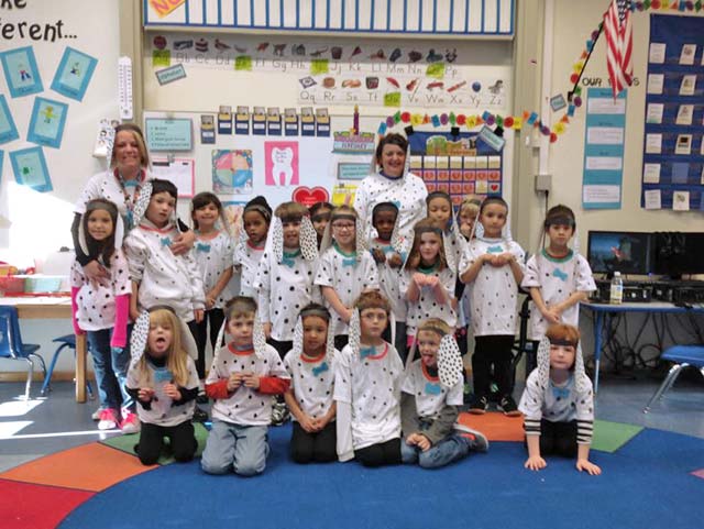 Courtesy photo100 days of schoolVogelweh Elementary School kindergarten students celebrate 100 days of school as the "101 Dalmatians."