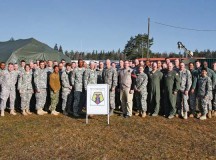 Photos by Spc. Glenn M. AndersonBrig. Gen. Arlan M. DeBlieck (middle left), commanding general of the 7th Civil Support Command, takes a moment with his entire senior staff and joint task force for a photo opportunity during Citizen Response 15 March 9 in Grafenwöhr, Germany.