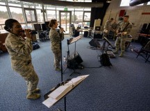 Musicians from the U.S. Air Forces in Europe Band Touch ’n Go rehearse March 27 on Ramstein.