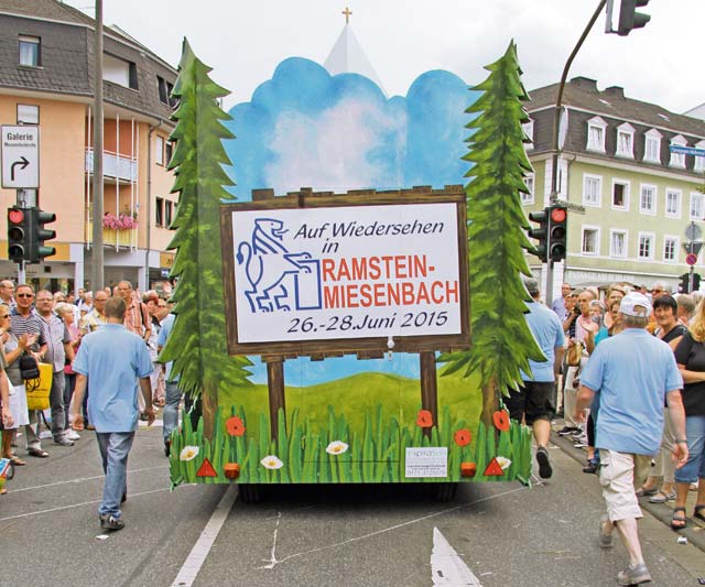 Courtesy photo Ramstein-Miesenbach participates in the 2014 Neuwied state fair parade with a float to demonstrate that they will be the host this year.