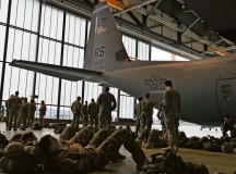 Photo by Airman 1st Class Lane T. Plummer
Paratroopers from nine countries check their equipment and prepare to exit a 86th Airlift Wing C-130J Super Hercules July 9 on Ramstein. U.S. Air Force and Army service members worked alongside nine allied countries’ militaries to increase interoperability and strengthen partnerships.