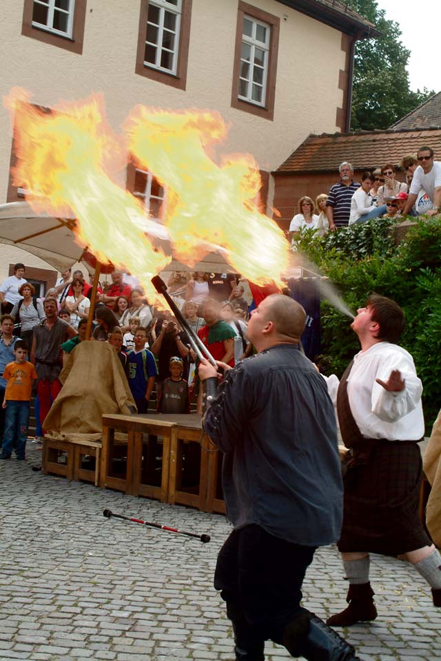 Fire-eaters present their skills during the Richard Lionheart fest today through Sunday.