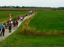 Hundreds of walkers from all over the world walk along a path during the 99th annual Four Days Marches near Nederasselt, the Netherlands, 
July 24. Military and civilian participants walked between 30 and 50 km each day through a different part of the Netherlands as part of this event.