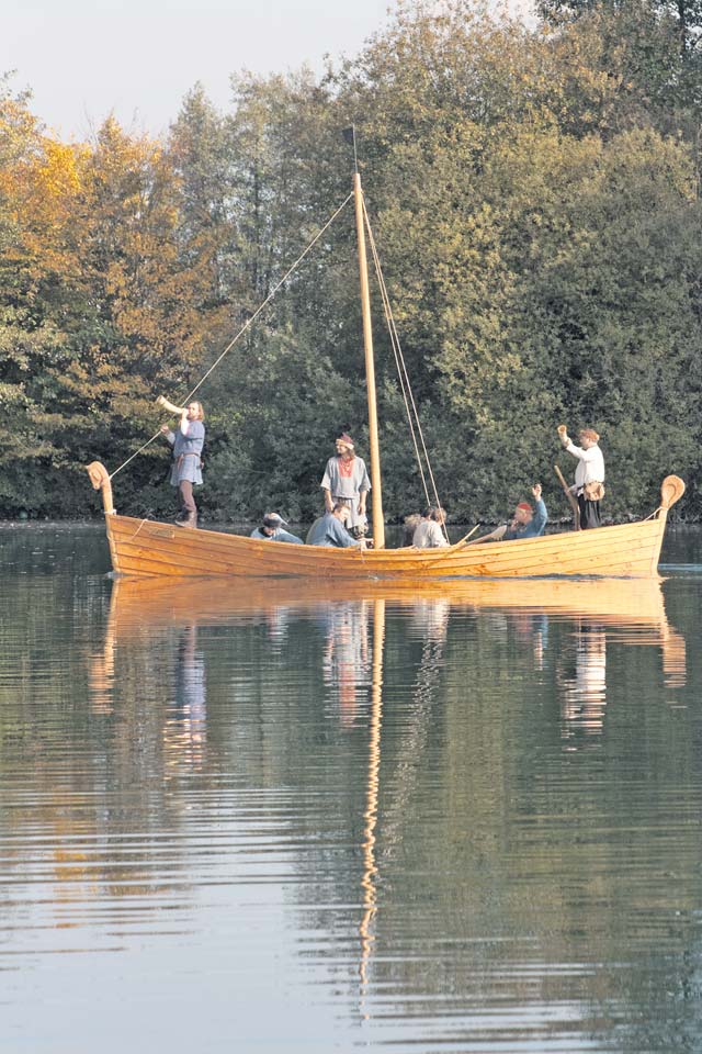 Courtesy photos The Vikings will come to the Matzenbach medieval market in their rowing boat Saturday and Sunday.