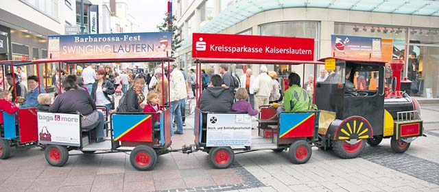 Courtesy photo of the City of Kaiserslautern Barbarossa fest continues Kaiserslautern’s Barbarossa fest, “Swinging Lautern,” continues today and Saturday in the center of town. The event features an international musical program, children’s activities, fashion shows, a vehicle display, special activities presented by the shops and food specialties. The U.S. Air Forces in Europe Band Wings of Dixie will play from noon to 3 p.m. today in front of Stiftskirche and the Ambassadors band will entertain the audience from 3 to 6 p.m. Saturday on the stage on Schillerplatz. Children can get free rides on a kiddie train, jump in a bouncy castle and get their faces painted. For more information, visit www.werbegemeinschaft-kl.de.