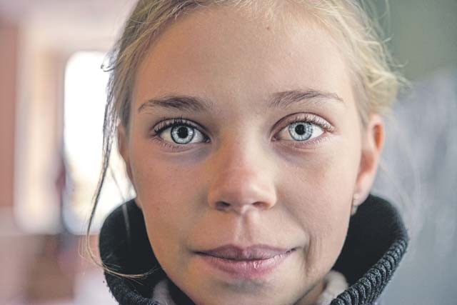 A Moldovan student poses for a photo Oct. 19 at Liceul Teoretic Alexei Mateevici School in Sanatauca, Moldova. The renovations were part of the Moldova Humanitarian and Civic Assistance program.