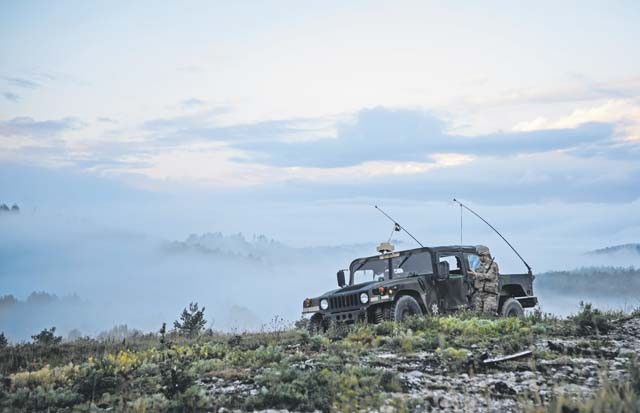 U.S. Army Soldiers from the 2nd Battalion, 503rd Infantry Regiment prepare for a day of training Oct. 16 at the Pocek Range near Postojna, Slovenia. U.S. Airmen from the 435th Air Ground Operations Wing, U.S. Army Soldiers and Slovenian militaries came together to train and develop their skills during exercise Rock Proof V.