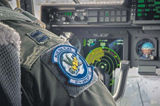 A pilot from the 86th Airlift Wing prepares to land a C-130J Super Hercules Sept. 9 at Diyarbakir Air Base, Turkey.