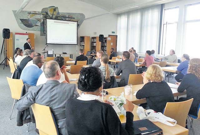 Photo by Sarah Wagner German and American guests attend an entrepreneur workshop in the Atlantic Academy in Kaiserslautern.