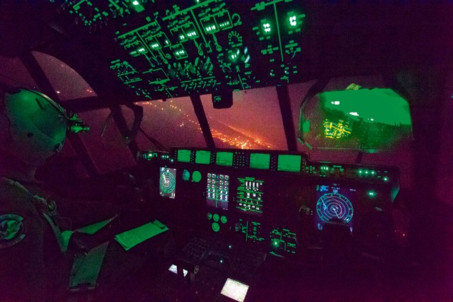 A 37th Airlift Squadron pilot flies an 86th Airlift Wing C-130J Super Hercules during Aviation Detachment 16-1 Oct. 30 above Powidz Air Base, Poland. The training deployment gave 86th AW Airmen an opportunity to work closely with the Polish air force, helping the NATO allies complete training requirements and build a better bond between both countries.