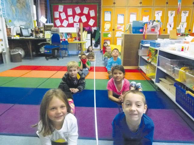 Courtesy photo LEMS learns units of measurement First graders in Melinda Steven’s classroom at Landstuhl Elementary Middle School are learning to measure using units of measurement. Did you know a fresh water crocodile in Australia is 20-feet long? That equals 10 first-grade kids, and they prove it. (From front row, left to right): Payton Beloso, Connor Hall, Travis Magyar, Khloe Kundy, Kai Matzkanin, Anakin Mejia, Lauren Stewart, Noah Gifford, Donna Kost and Nicole Esteban.