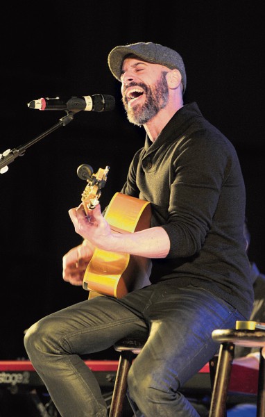 Photo by Staff Sgt. Timothy Moore Musician Chris Daughtry performs during the 2015 USO Holiday Troop Tour Dec. 9 on Ramstein.
