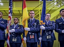 Photo by Senior Airman Nicole Sikorski
Members of the base honor guard present the colors during their graduation ceremony 
Jan. 30, 2015, on Ramstein. The base honor guard holds strong to tradition and ceremony and represents some of the Air Force's most professional and polished Airmen.
