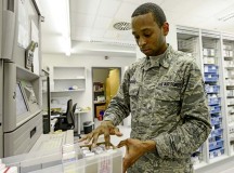 Staff Sgt. Joshua Moore, 86th Medical Support Squadron pharmacy technician, performs his daily task of counting the narcotics in the controlled substance vault Dec. 15 at the Ramstein pharmacy. When a patient needs a controlled substance, the pills are counted twice by the technician and once by the pharmacist on duty.
