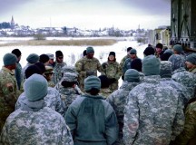 Photo by Sgt. Daniel Wyatt
Soldiers assigned to the 240th Quartermaster Support Company, 18th Combat Sustainment Support Battalion receive a safety brief from the convoy commander, 2nd Lt. Doniel Lee, before departure to Mihail Kogalniceanu Jan. 23 during “Supply Shock.” Supply Shock is part of a series of company-level readiness exercises empowering junior leaders to demonstrate sustainment capabilities provided by the 16th Sustainment Brigade.