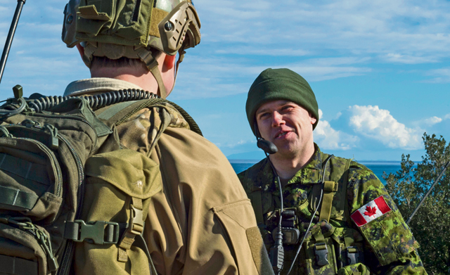Tech. Sgt. Jeremy Rarang, 2nd Air Support Operations Squadron joint terminal attack controller (left), interacts with fellow JTACs from the Royal Canadian Horse Artillery during exercise Serpentex 16 March 7 in Corsica, France. Serpentex 16 is an annual French-led exercise that is designed to enhance NATO operations and training between allies and partners. The exercise helped enhance readiness and reinforce relations in a joint and combined training environment.